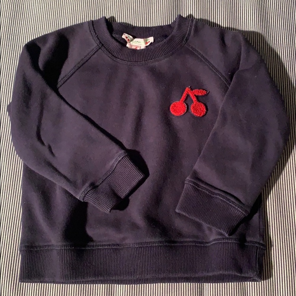 Bonpoint navy sweatshirt with Cherry appliqué (4)